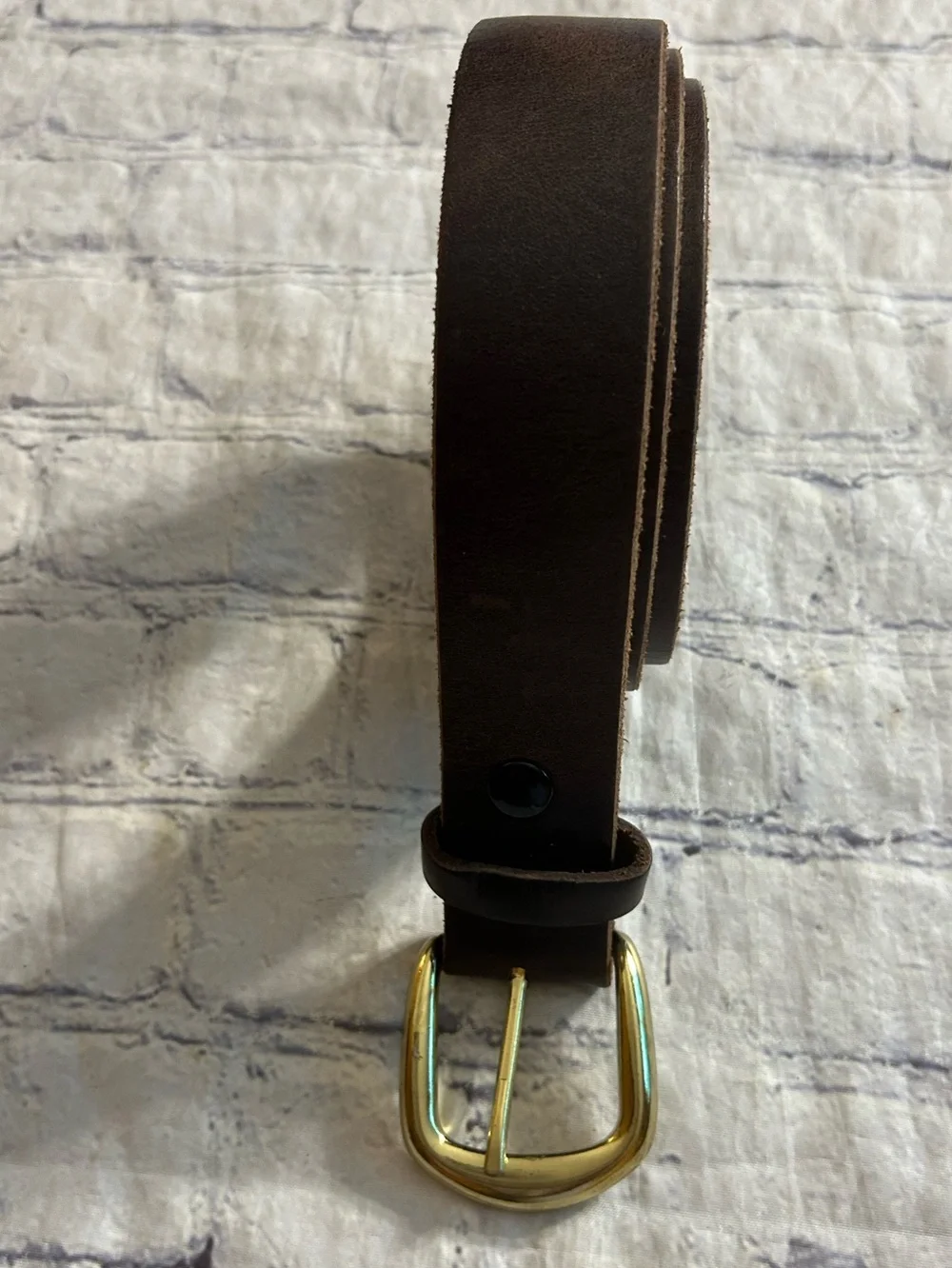MARC WOLF LTD. DARK BROWN LEATHER TOP GRAIN USA MADE EXTRA LONG BELT 70